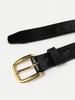 Beams Boy Tory Leather Creased Belt, Women's, Black, Size 30