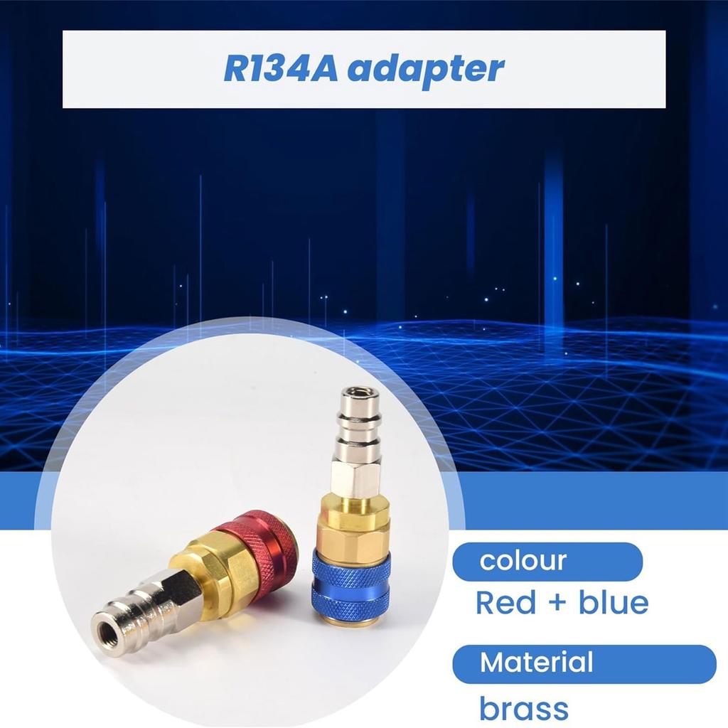 Professional R134A Air Conditioning Quick Connect Adapters High and Low Pressure Quick Coupler Adapter Pair Parts