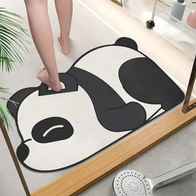 Tapete de Banho Panda Desenho Animado Absorvente Tapetes de Banheiro Antiderrapantes Capacho de Entrada Tapete de Vaso Sanitário Decoração de Casa Tapetes de Chão para Quarto