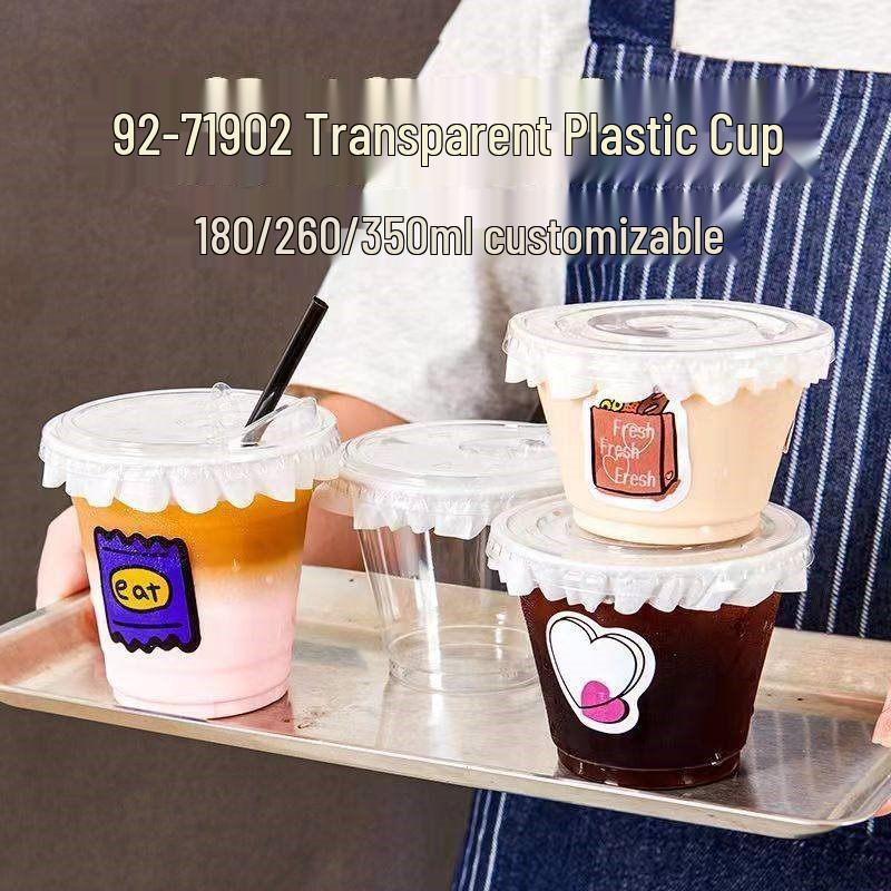 Transparent Mini Milk Tea Disposable Cup with Lid - Small Size for Cold Drinks