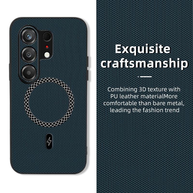 Für Tecno Camon 50 4G Hülle Magnetisches Dreiecksmuster Leder Anti-Rutsch Stoßfest Schutzhülle für Tecno Camon 50 4G