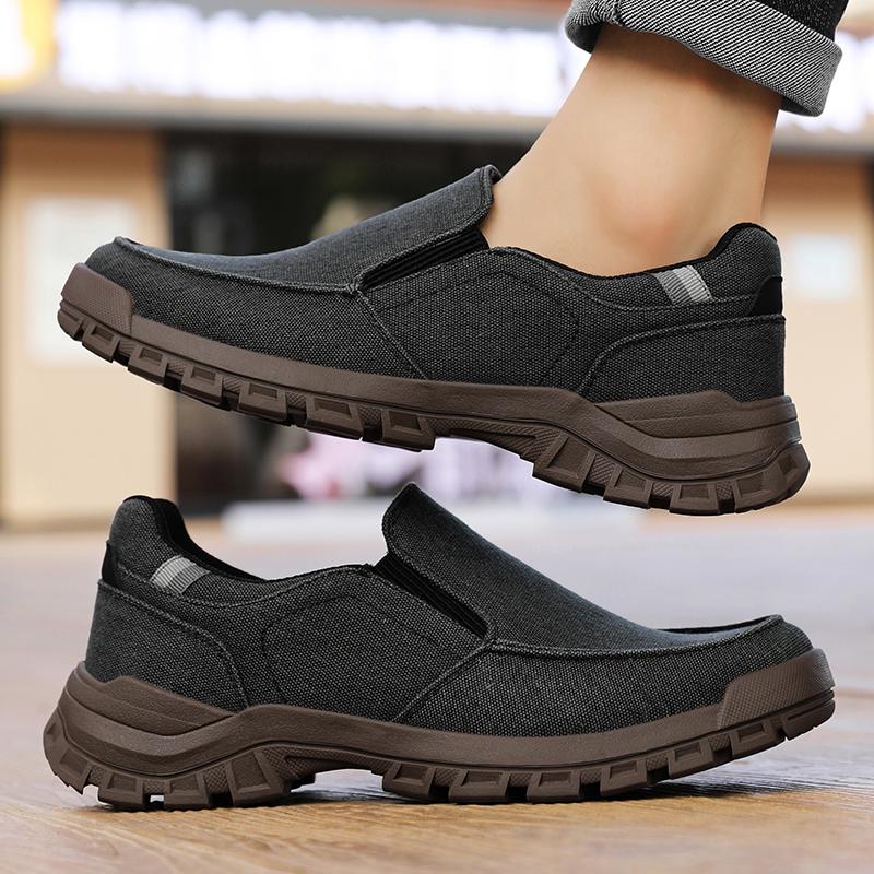 Spring Autumn Men's Casual Canvas Shoes Classic Breathable Loafers Male Comfortable Outdoor Walking Shoes Non-slip Men Sneakers