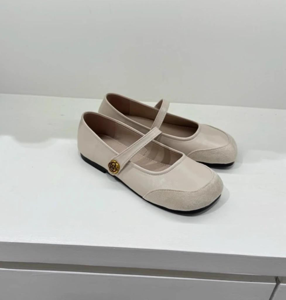 Camellia Small Shoes, New Soft Sole, Mango Head, Versatile Summer Women's Shoes, Beanie Shoes, Round Toe, Slimming Mary Jane Shoes