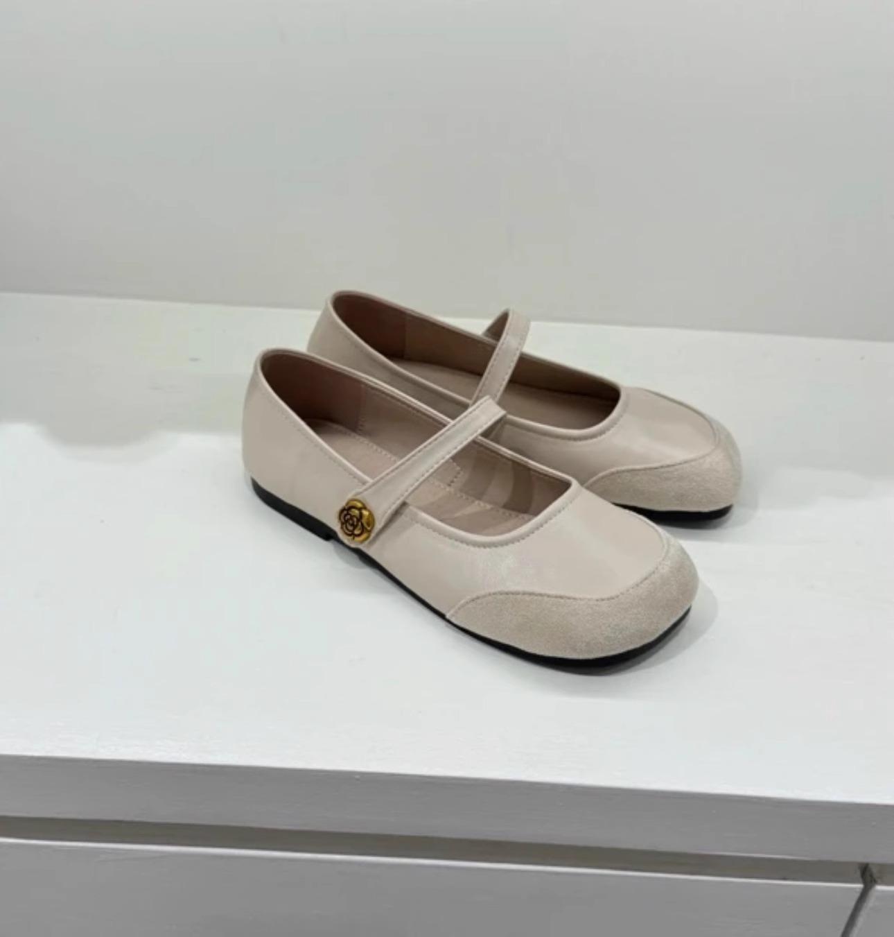 

Camellia small shoes, new soft sole, mango head, versatile summer women s shoes, beanie shoes, round toe, slimming Mary Jane shoes 40