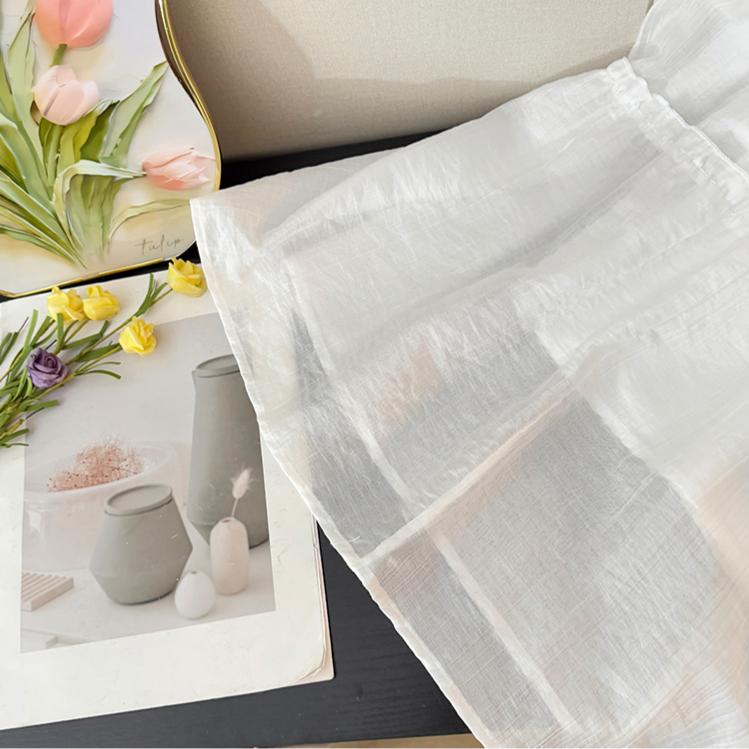 Dimanaf 2025 Summer Women White Skirts Lace Vintage Elastic Pleated Elegant Long Skirts New High Waist