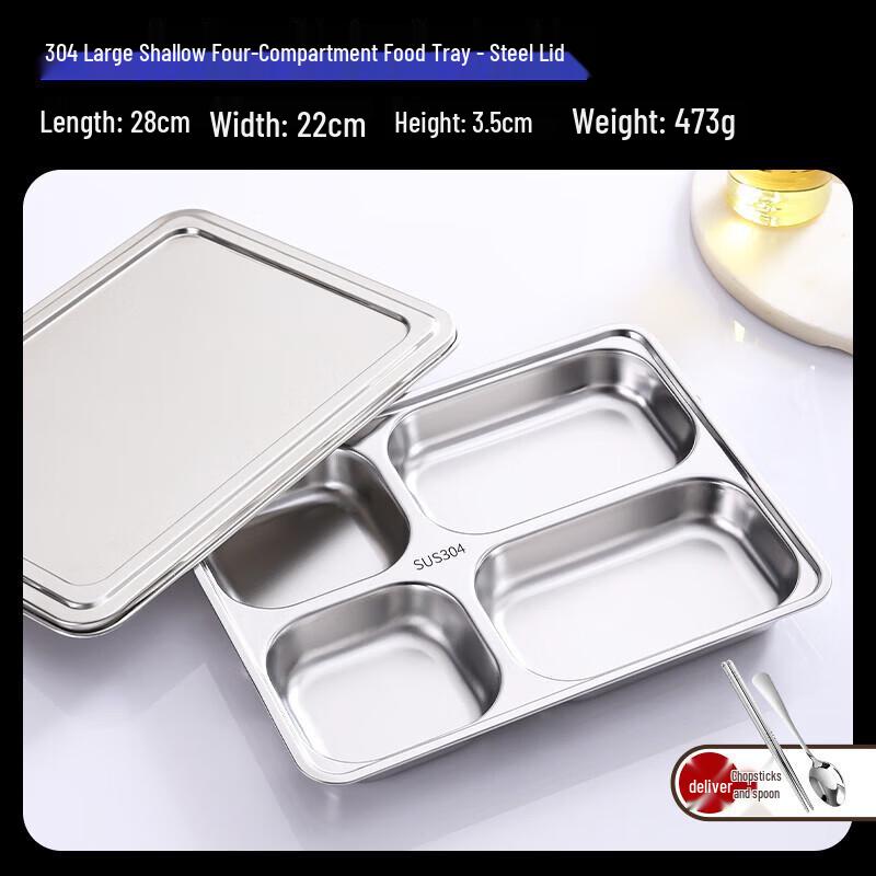 Stainless Steel Divided Meal Plate
