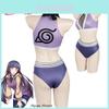 Traje Cosplay de Roupa de Banho Naruto Inspirado em Hyuga Hinata Com Tecido de Poliéster Roxo