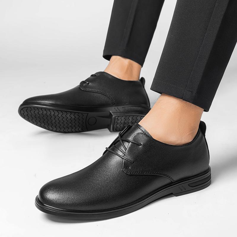 Leather Men's Dress Shoes Business Wedding Loafers and Slip-ons Casual Shoes Man Moccasins Lace Up Flats Mens Driving Shoes