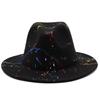 Hat Soft Wool Women Men Graffiti Fedora Hat For Winter Autumn Elegant Lady Gangster Trilby Felt Homburg Church Jazz Hat 55-58CM