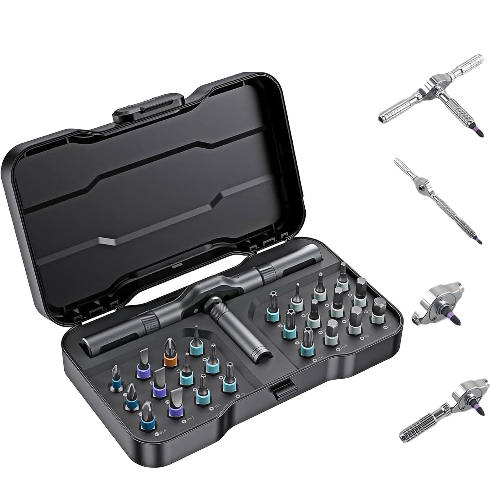 

2025 New Ratchet 24-in-1 Screwdriver Set New Upgraded 40-in-1 Set Made of High-Hardness S2 Alloy Tool Steel For All Tasks