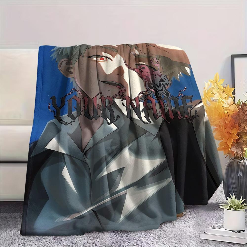1PC Flame Friendship Custom Name Patterned Flannel Blanket Suitable For All Seasons For Home Decor Warmth And Comfort Gifts Holiday Present