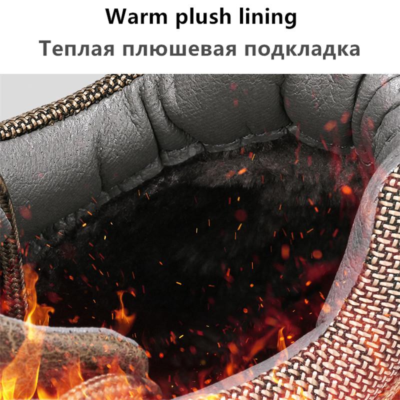 New Winter Warm Men Snow Boots High Quality Comfortable Men's Ankle Boots Winter Plush Warm Men Shoes Outdoor Casual Sneakers