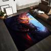 Fiery Dragon Carpet with Flames and Fantasy Wings1Epic Battle Design for Decor Suitable for Use As an Anti-slip1 For1room and Bedroom Sofas