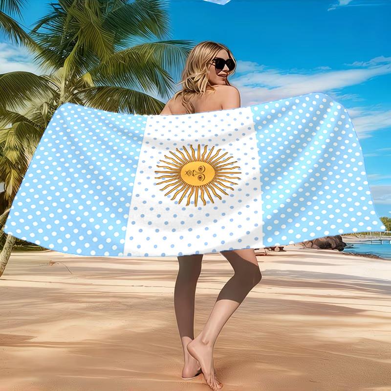 Strandtuch mit Argentinien-Flaggen-Design, Schnelltrocknend, Pflegeleicht, Geeignet für Fitness und Strandurlaub, Sport-Essential
