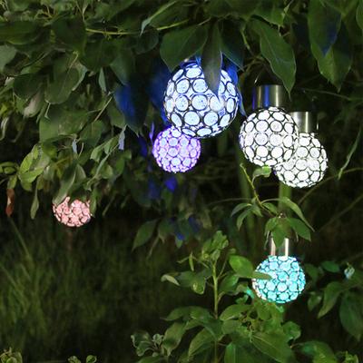 Světelný lampion závěsný vodotěsný PVC dutý LED kulatý míč světlo pro zahradu