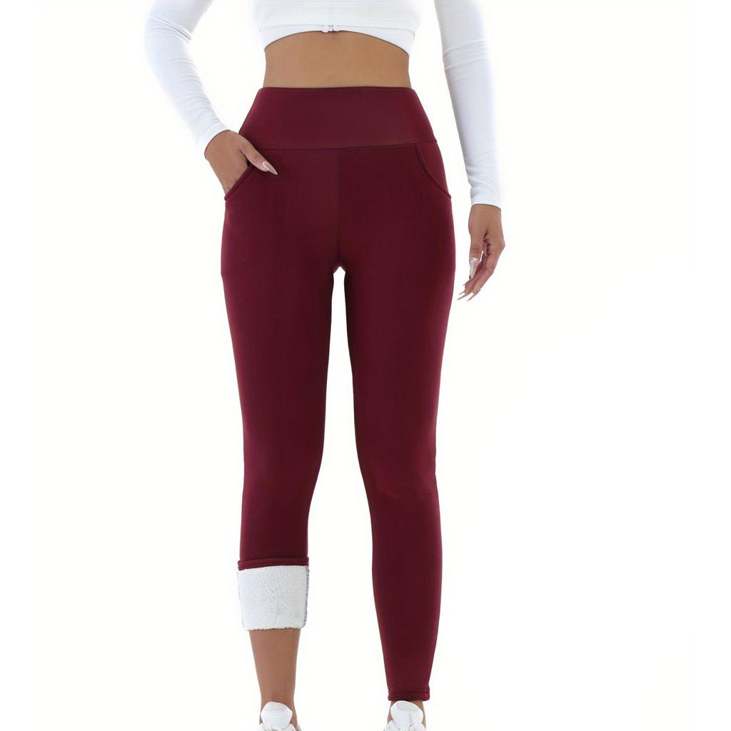 Women's Fashionable Casual High-Stretch -Lined Sports Leggings With Pockets
