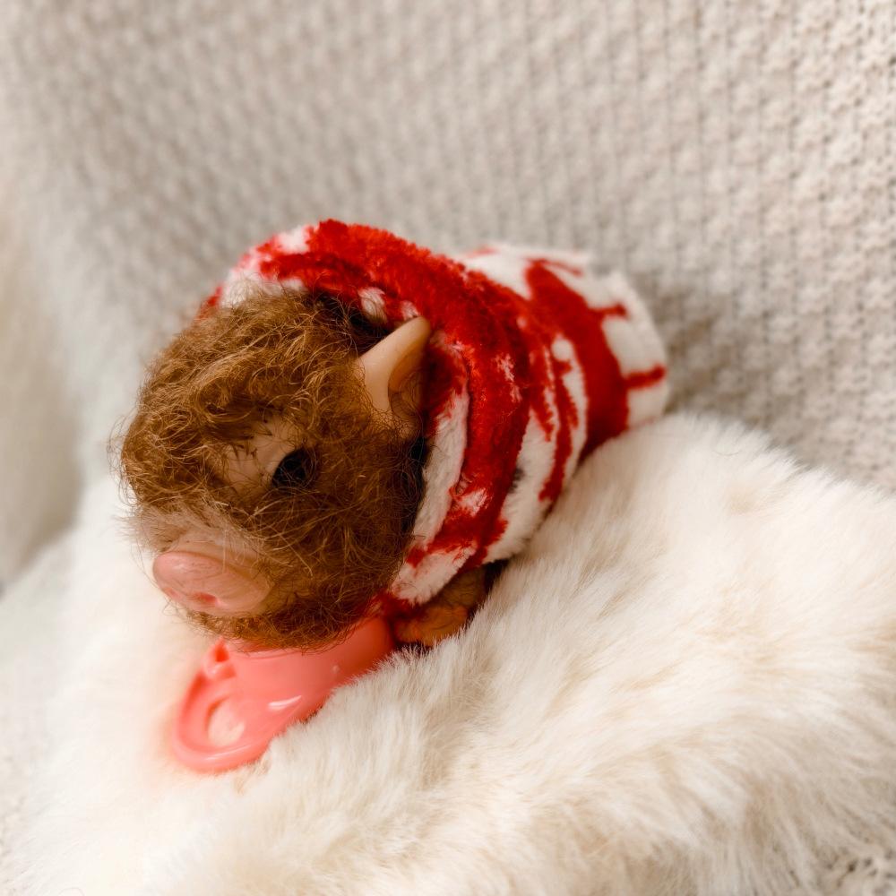

New Simulation Pet Pig Doll Soft Silicone Environmentally Friendly Material Rebirth Toy Office Decompression Artifact Lovely Piggy Toy for Xmas Gift