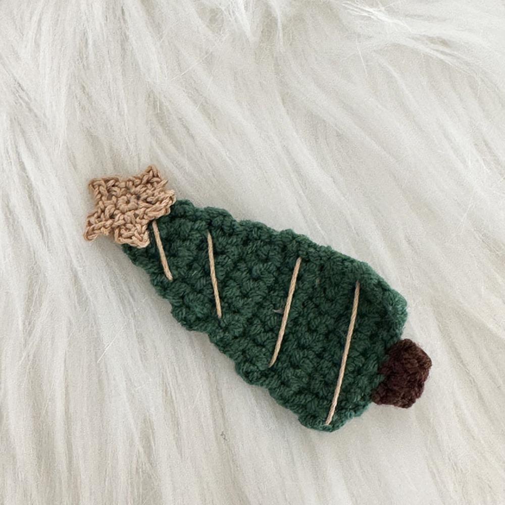 Soft Christmas Hair Clip Woolen Yarn Christmas Tree Hairpin Knitted Xmas Barrettes Christmas