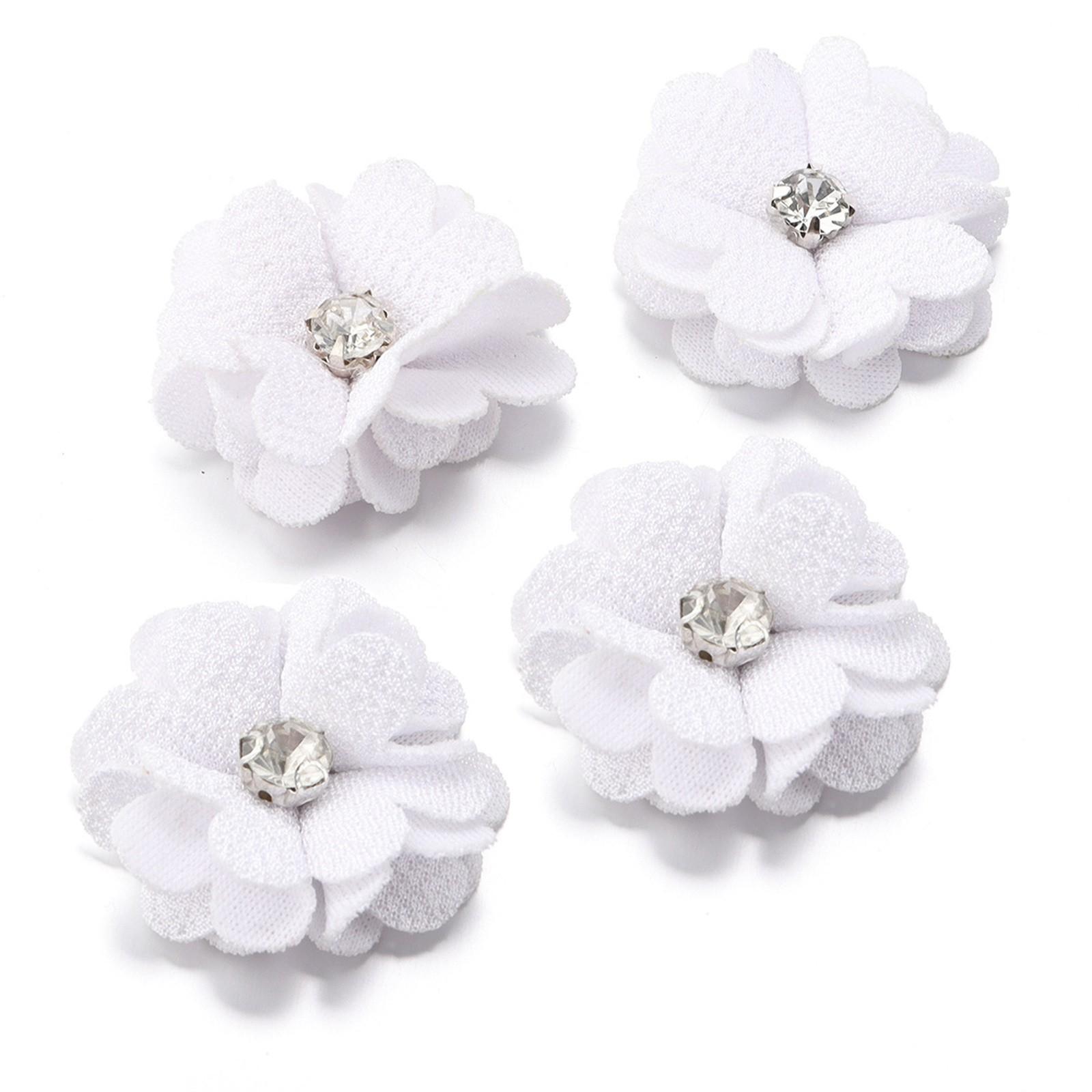 

10 шт. 35 мм сетка цветок гардении аппликация для DIY головной убор заколки для волос декор аксессуары одежда шляпа обувь поделки швейные нашивки One Size белый