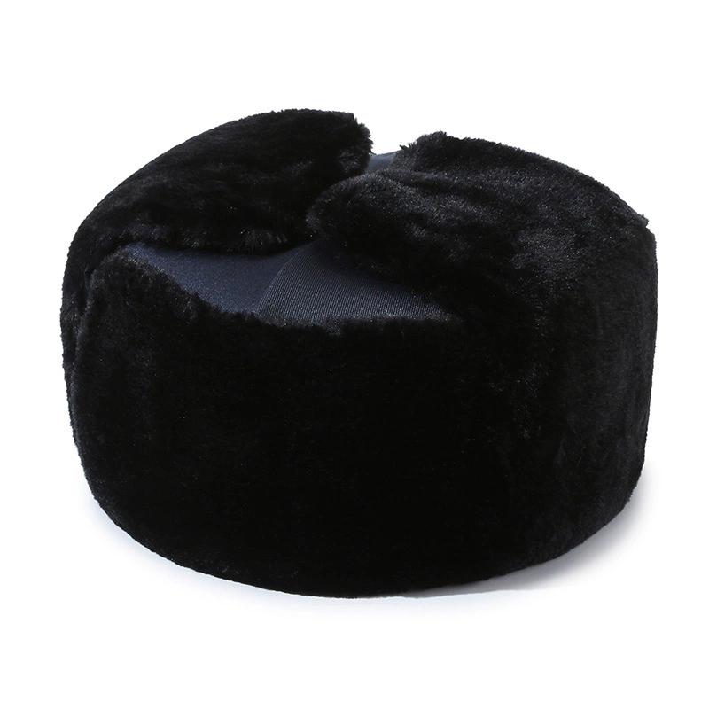 

WTEMPO Men s Autumn Winter Windproof Cold-proof Warm Bomber Hats Couple Outdoor Cycling Skiing Faux Fur Ear Protection Plush Hats 2pcs*one size темно-синий