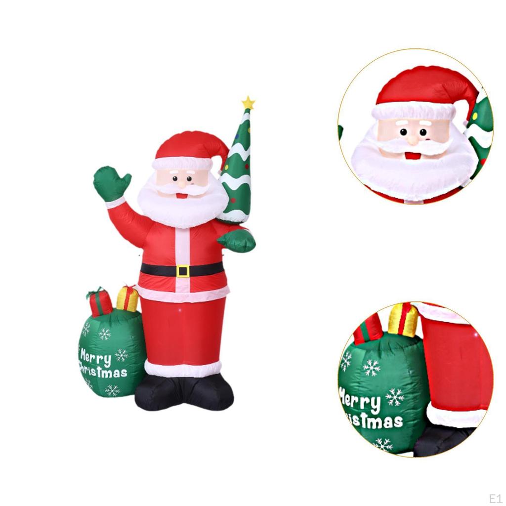 Christmas Inflatable Santa with Gift Bag 180cm Standing Cute Holiday Display Xmas Decorations for