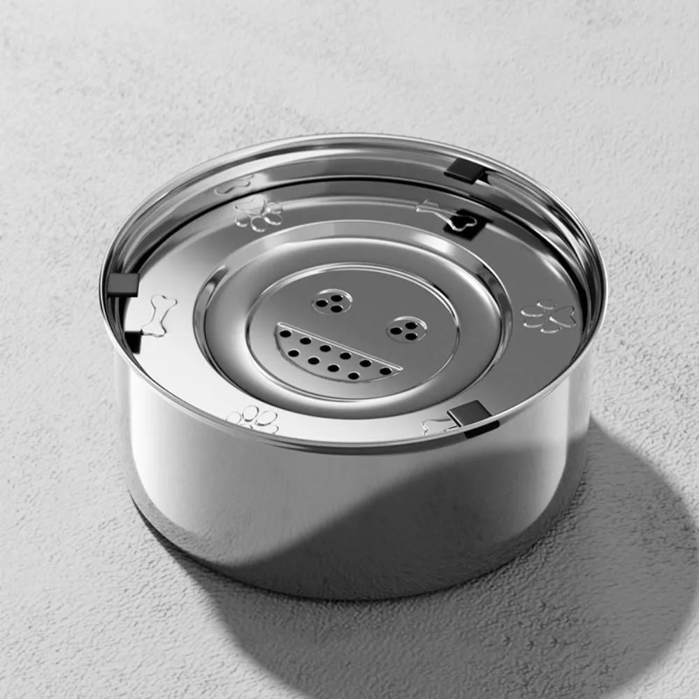 

Stainless Steel Dog Water Bowl Anti-Spill Non-Slip Base Pet Water Feeder Portable Anti-Splash Dog Water Dispenser Outdoor 1L серебряный