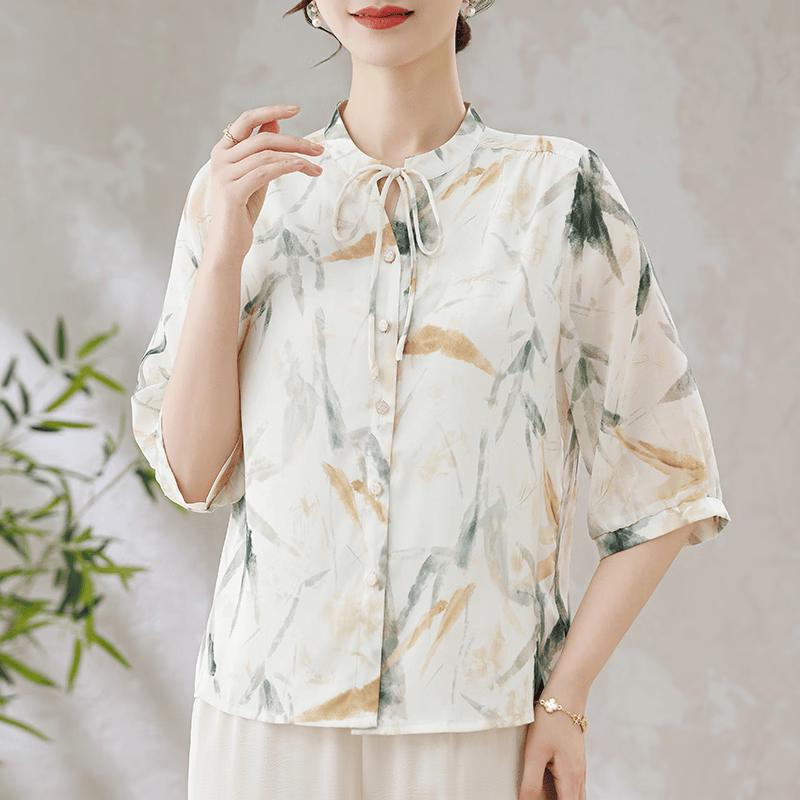 Women s Versatile Half-Sleeve Blouse XL