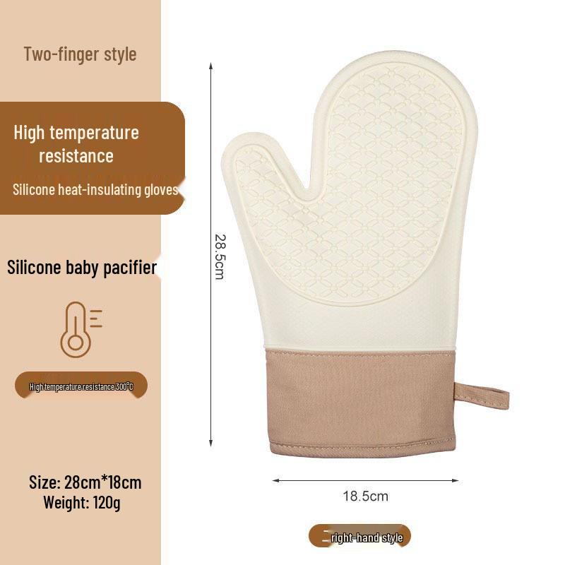 Heat-Resistant Non-Slip Silicone Baking Gloves: Anti-Scald, Waterproof, Thickened for Microwave Oven Use