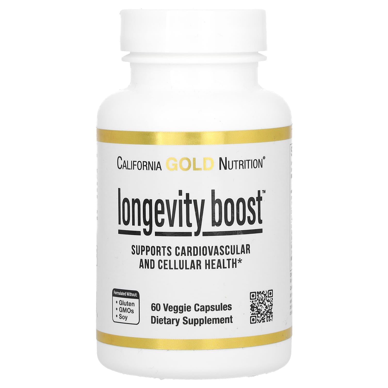 

California Gold Nutrition, стимуляція довголіття, 60 овочевих капсул