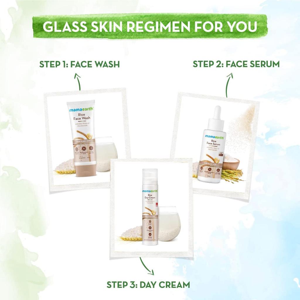 Mamaearth Rice Face Wash With Niacinamide For Glass Skin Hydration Brightening 100ml Korean Skincare Unisex