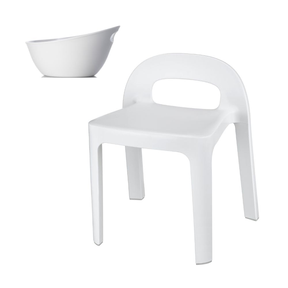 Official Iwatani Material RETTO A-Line Chair, Bathtub Set A, Approx. W40 x D35.5 x H47cm, Bath Chair, Bath Stool, High, Comfortable