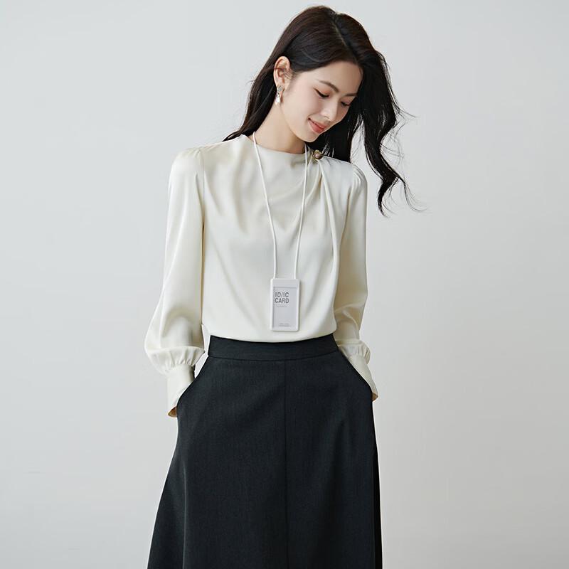 Women s Elegant Satin Commuter Blouse M