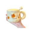 High looking Cute Little Bear Mug Mug for Boys and Girls Drinking Water Cup with Lid Spoon Couple Ceramic Cup Coffee Breakfast Cup