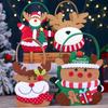 1-10PCS Christmas Felt Candy Bags Cartoon Apple Pouch Santa Sack Kids Gift Packaging Bag Xmas Tree Holiday Decoration