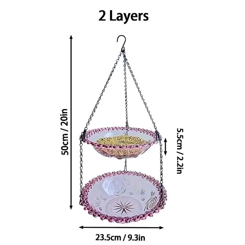Beautiful Two Layer Hanging Bird Water Dish With smooth For low maintenance
