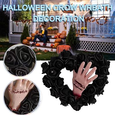 Halloween Bloody Hands Rose Wreath Party Door Hanging Garland Decor SkeletonMöbel & Wohnen, Feste & Besondere Anlässe, Party- & Eventdekoration!