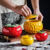 Ceramic Storage Jar Persimmon Grapefruit Decorative Box Multifunctional Candy Nuts and Snack Storage Jar Kitchen Food Container