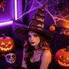 Lace Hooked Witch Hat for Halloween Costume and Party Accessories