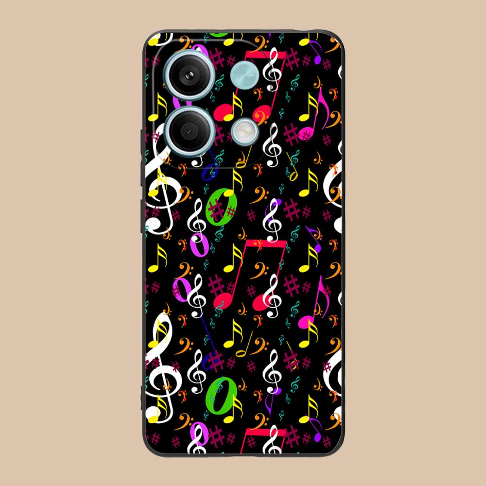 Musical Note Staff Mobile Phone Case for POCO M7 M6 M5 M4 M3 X7 X6 X5 X4 X3 Pro GT 5G Colorful Printing Cover Luxury Cellphones