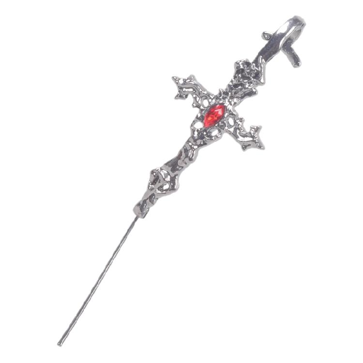 

Punk Gothic Crosses Design Earrings Alloy Studs For Sensitive Ears Black Metal Jewelry Perfect For Alternative Style And Daily Use