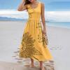Ladies' Floral Summer Casual and Fashionable Sleeveless Long Dress
