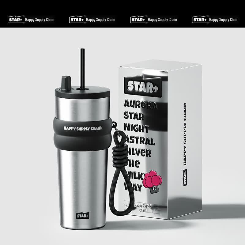 Shidajia 710ml Ceramic Lined Insulated Straw Mug