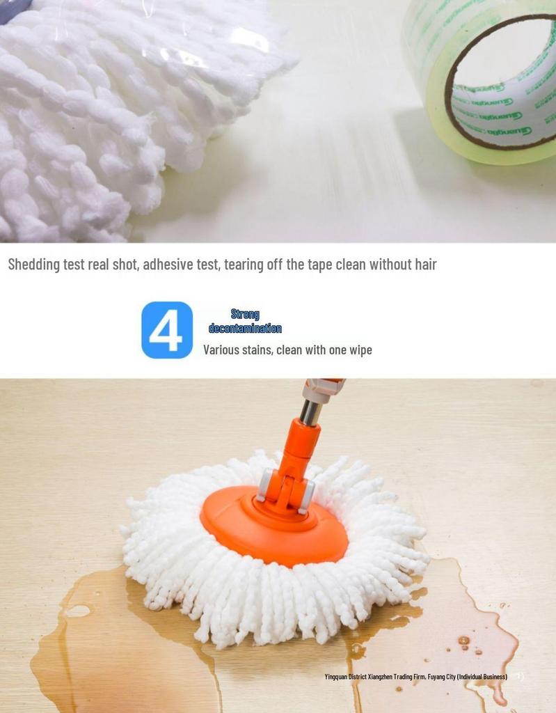 Universal Thickened Rotating Mop Head Replacement - Cotton, Lengthened, Durable