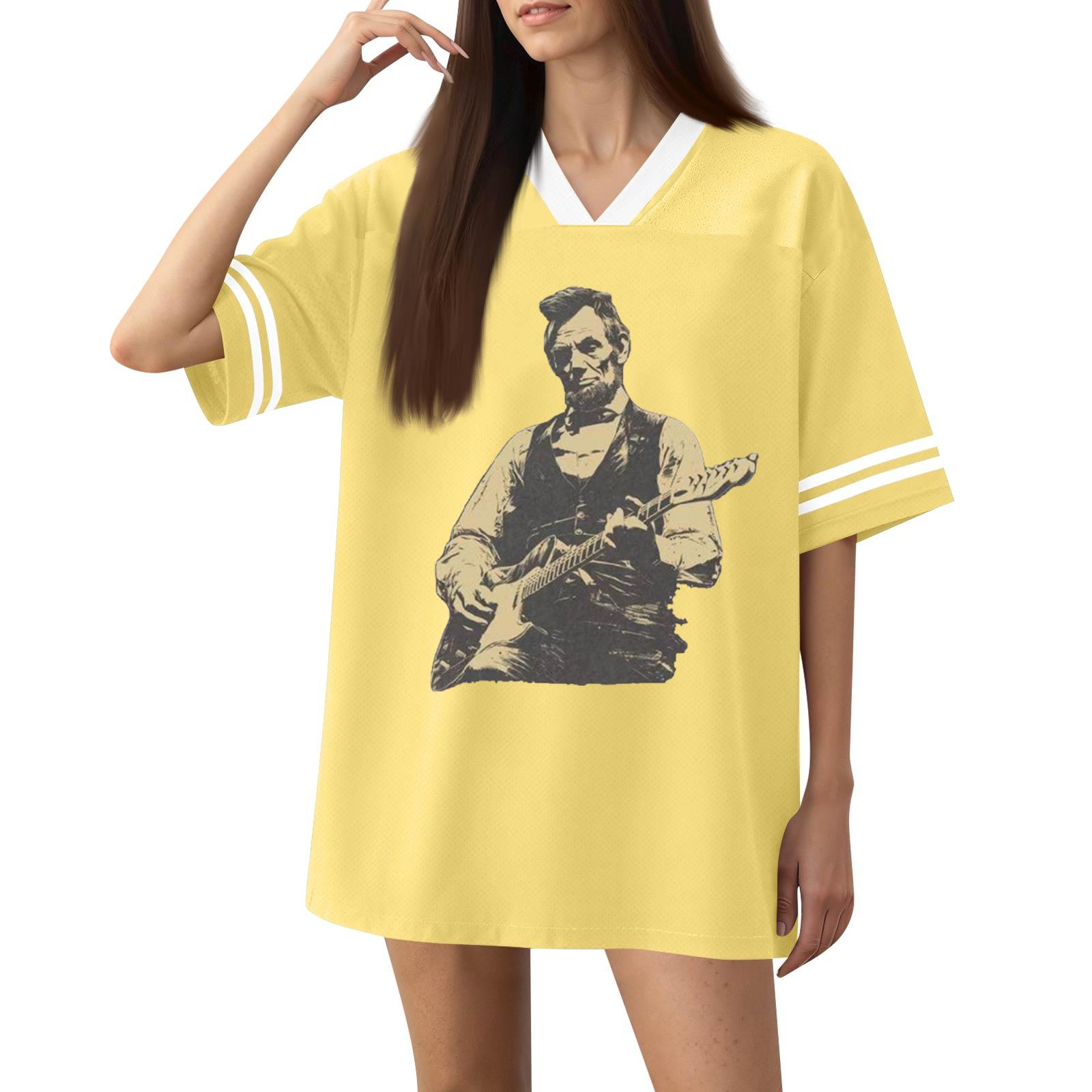 

Women s Fashion Short-Sleeved V-Neck Printed Sports T-Shirt XL жовтий