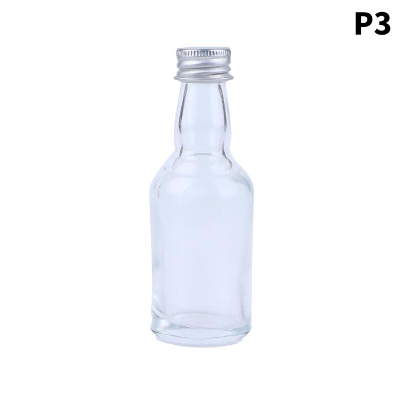 1Pc 50ml Home Glass Lead-free Decanter With Cover for Liquor Small Wine Bottle Glass Beverage Bottle Bar Accessories