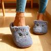 Zapatillas de casa, cómodas y cálidas, con punta abierta, suaves y afelpadas, zapatillas de interior de color liso