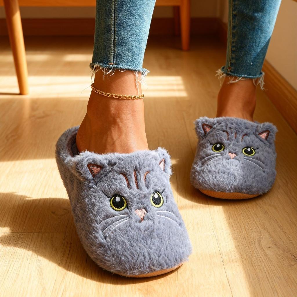 Zapatillas de casa, cómodas y cálidas, con punta abierta, suaves y afelpadas, zapatillas de interior de color liso