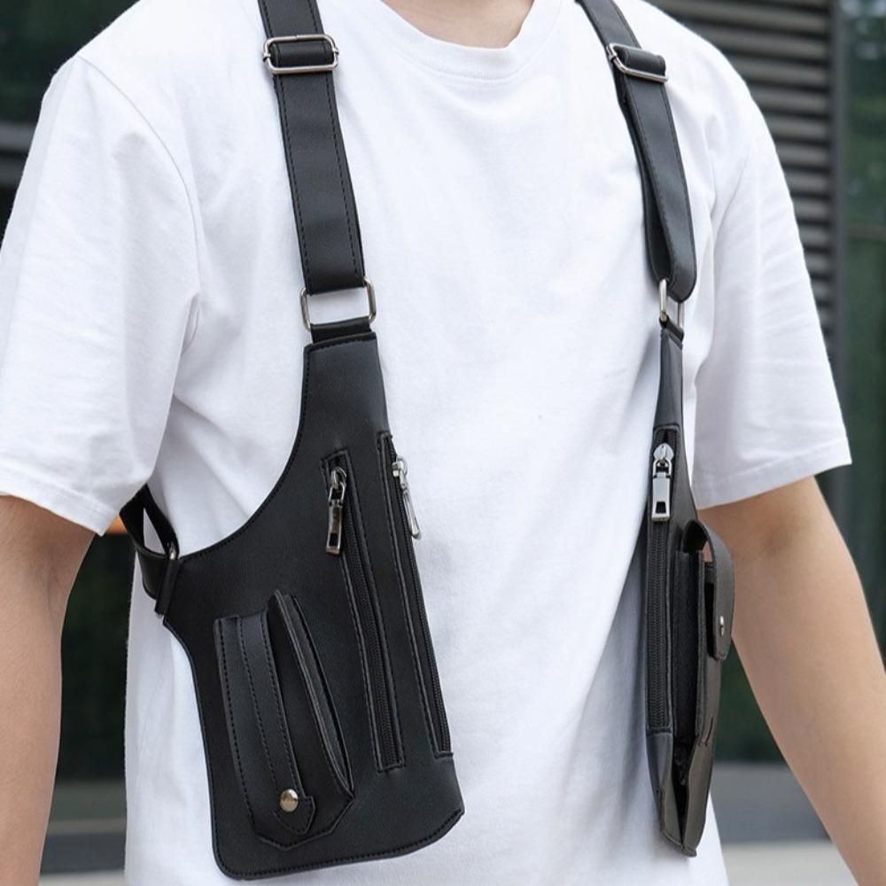 Vintage Underarm Strap Wallet Pocket Luxury Double Shoulder Pouch Retro Mobile Phone Purse Pack