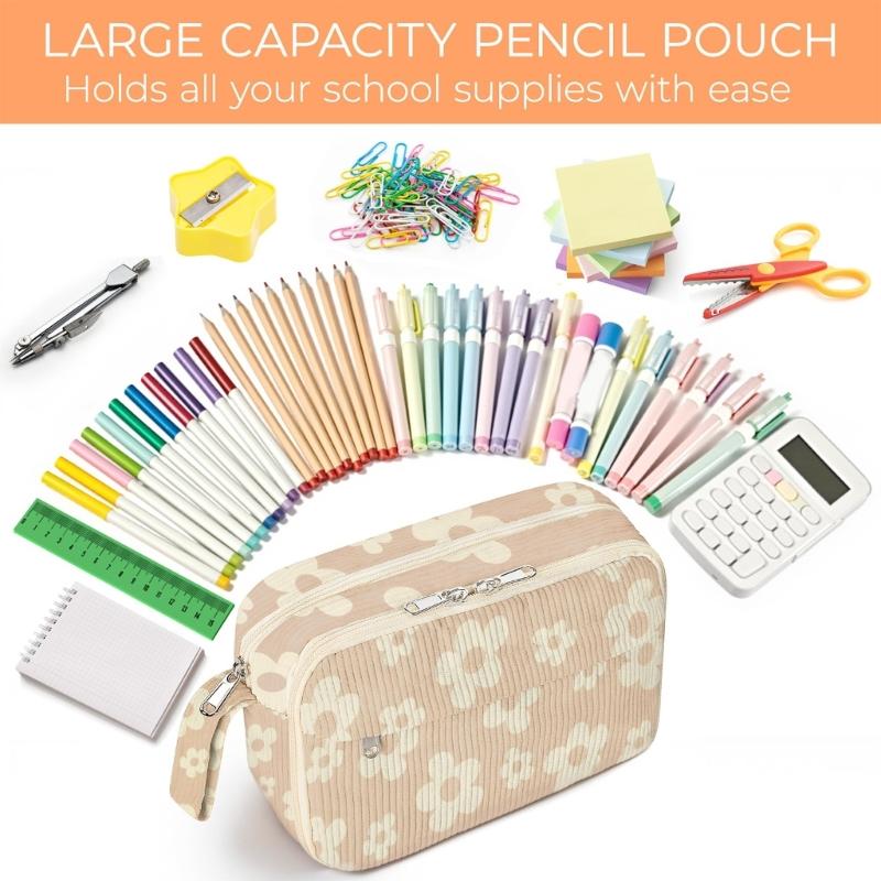 Astuccio Multifunzione Grande Borsa in Tessuto per Matite Multi Scomparti Astucci per Penne Grande Capacità Organizzatore per Penne per Studente