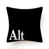 Keyboard Jeanette Alt Del Ctrl Letter Pattern Hug Cushion Cover Black and White Home Decor Home Car Comfort Cushion Cover    ...